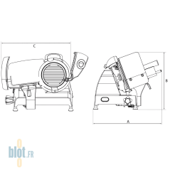 Schéma technique de la trancheuse électrique Berkel RL 250