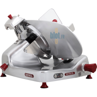 Vue arrière de la trancheuse professionnelle Berkel BEG350 avec capot de protection fermé