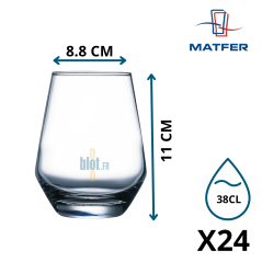 Gobelet Lima 38cl transparent avec dimensions