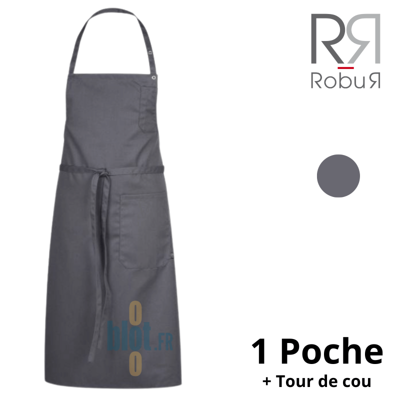 Tablier LOTI - Anthracite - (70×90 cm) – Mixte, 1 poche avant Tablier LOTI - Anthracite - (70×90 cm) – Mixte, 1 poche avant