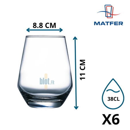 Gobelet Lima 38cl transparent avec dimensions