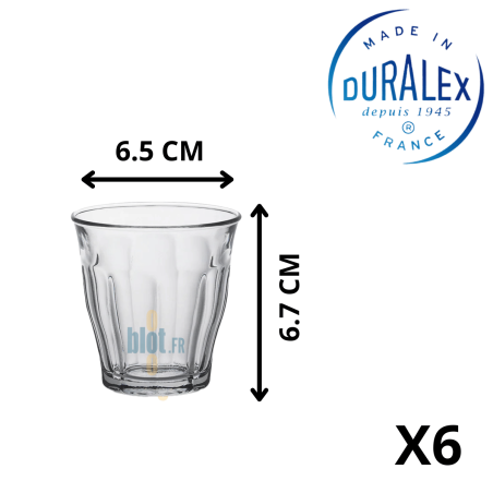Verre à café Duralex Picardie - (9 CL) - Vue de face et ses caractéristiques