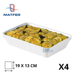 Plat Lasagnes INSITU – Porcelaine Blanc - (19 x 13 CM) / S'Food  - Vue de face et ses caractéristiques
