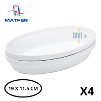 Plat Ovale INSITU - Porcelaine Blanche - (19 x 11.5 CM) - Vue de face et caractéristiques