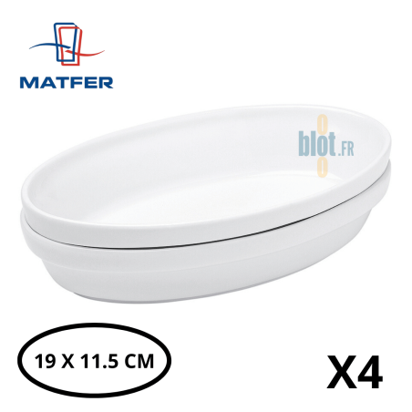 Plat Ovale INSITU - Porcelaine Blanche - (19 x 11.5 CM) - Vue de face et caractéristiques