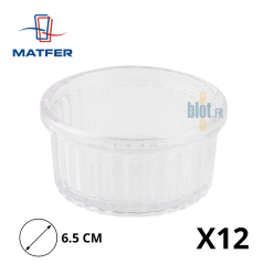 Ramequin Cannelé Transparent - (3.1 x Ø6.5 CM) / Lot de 12 - Vue principale et caractéristiques