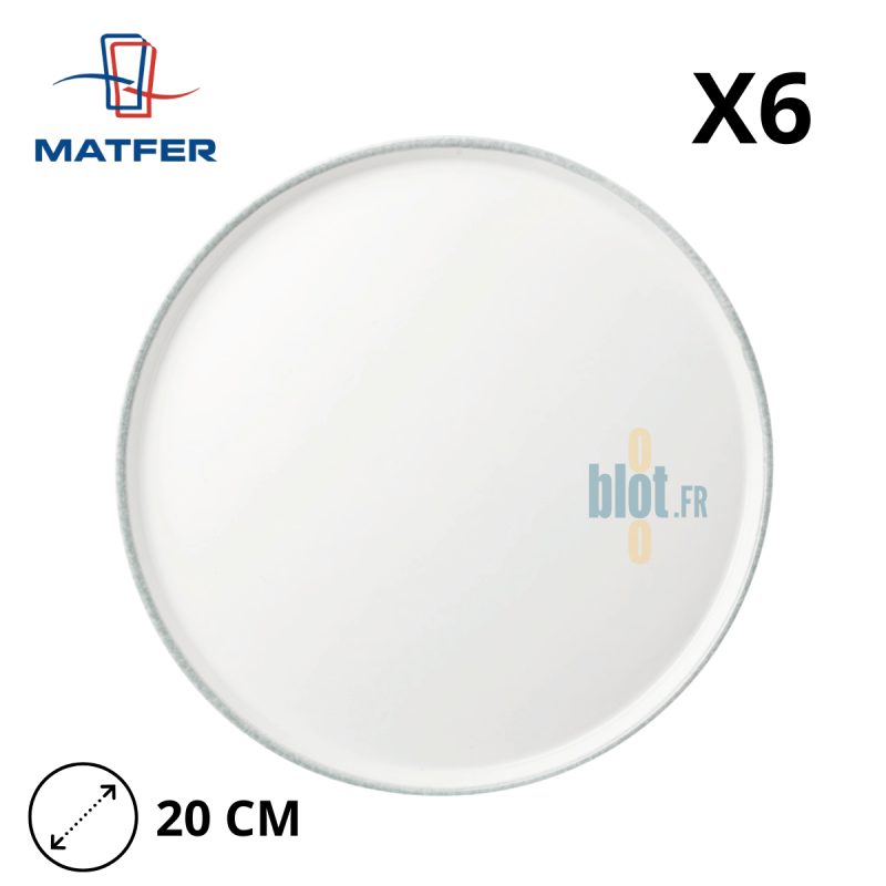 Assiette plate Nuage (ø20CM) – Porcelaine blanc mat - (X6)