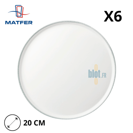Assiette plate Nuage (ø20CM) – Porcelaine blanc mat - Vue principale et ses caractéristiques