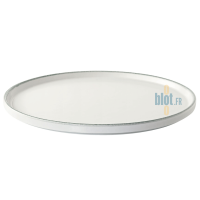 Assiette plate Nuage (ø20CM) – Porcelaine blanc mat - Vue de profil
