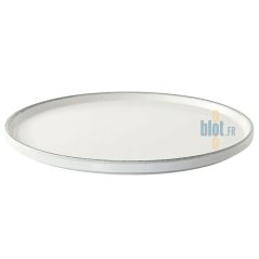 Assiette plate Nuage (ø20CM) – Porcelaine blanc mat - Vue de profil