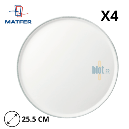 Assiette plate Nuage (ø25.5CM) – Porcelaine blanc mat - Vue principale et caractéristiques