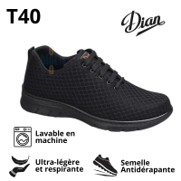 Basket de cuisine légère Calpe Noir Dian pointure 40 avec logo Dian et mention lavable
