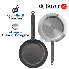Poêle De Buyer CHOC Lyonnaise Ø20 cm avec revêtement 5 couches et alu épais