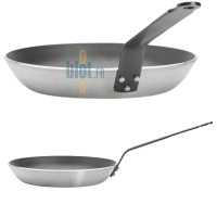 Poêle Lyonnaise CHOC De Buyer 26 cm aluminium épais présentée de profil