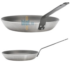 Poêle professionnelle antiadhésive De Buyer Lyonnaise CHOC Ø32 cm vue latérale