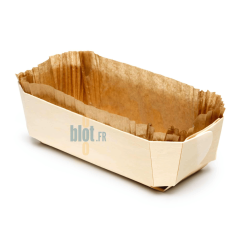 Moule de cuisson Archiduc Panibois 1500 ml en bois naturel avec caissette plissée