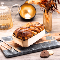Moule de cuisson Duc Panibois 600 ml en bois naturel avec brioche dorée