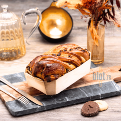 Moule de cuisson Duc Panibois 600 ml en bois naturel avec brioche dorée