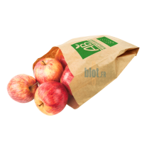 Sac kraft brun AB Agriculture Biologique 500 g avec pommes fraîches