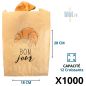 Sac croissant kraft brun Bonjour N°5 avec impression croissant et texte