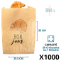 Sac croissant kraft brun Bonjour N°7 avec impression croissant et texte