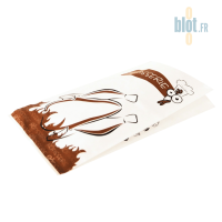 Sac plastique blanc poulet rôti rôtisserie 25x40 cm présenté à plat