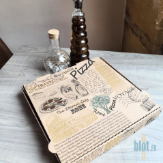 (X100) - Boîtes à Pizza Kraft Brun - ROMA - (29x29x3,8CM)