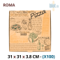 (X100) - Boîtes à Pizza Kraft Brun - ROMA - (31x31x3,8CM) (X100) - Boîtes à Pizza Kraft Brun - ROMA - (31x31x3,8CM)