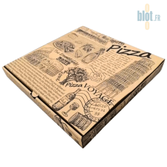 (X100) - Boîtes à Pizza Kraft Brun - ROMA - (33x33x3,8CM)