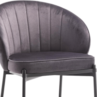 Chaise ROSALIE grise dossier arrondi et assise rembourrée