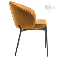 Chaise ROSALIE moutarde vue de profil