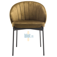 Chaise ROSALIE verte olive vue de face.