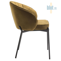 Chaise ROSALIE verte olive vue de profil.