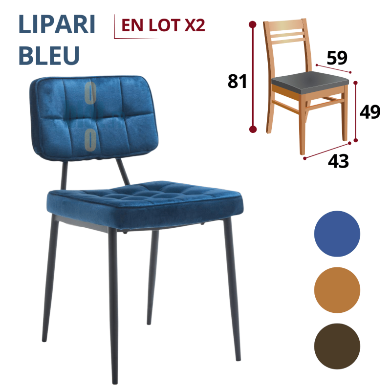 Chaise LIPARI - Bleu Chaise LIPARI - Bleu