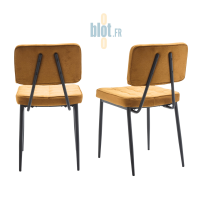 Chaises LIPARI moutarde lot de 2 vues de dos