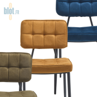 Collection chaise LIPARI trois coloris disponibles moutarde bleu vert olive