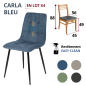 Chaise CARLA bleu lot de 4 avec dimensions et revêtement easy clean