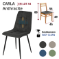 Chaise CARLA anthracite lot de 4 avec revêtement Easy Clean et dimensions techniques