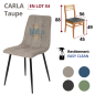 Chaise CARLA taupe lot de 4 avec revêtement Easy Clean et dimensions techniques