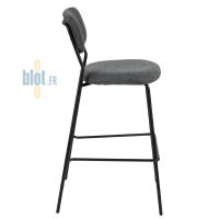 tabouret AGATE gris professionnel profil latéral avec assise ergonomique