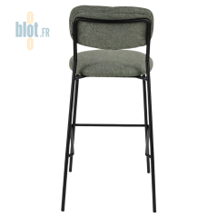 tabouret AGATE vert dossier et assise rembourrés vue arrière complète