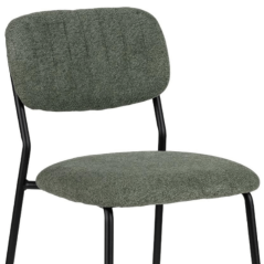 zoom dossier et assise tabouret AGATE vert tissu professionnel easy clean