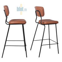 Tabourets hauts DALLAS marron clair présentés de profil