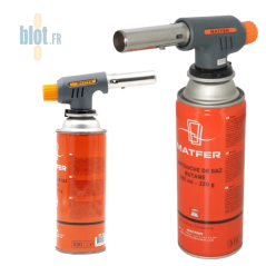 Chalumeau Matfer monté sur cartouche de gaz butane – accessoire professionnel pour pâtisserie et cuisine