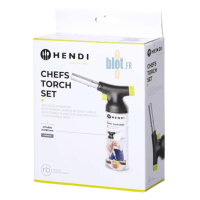 Boîte du set chalumeau HENDI Jet avec cartouche de gaz, présentation produit professionnel