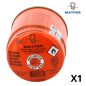 Cartouche de gaz Matfer 360 ml vue inclinée – Recharge butane avec valve de sécurité intégrée