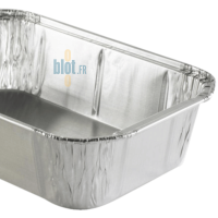 Barquette aluminium professionnelle 250 ml – vue rapprochée du récipient recyclable pour traiteur ou restauration