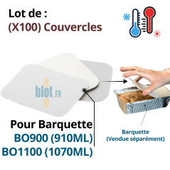 Lot de 100 couvercles CO900 CO1100 – opercules carton aluminium pour barquettes BO900 et BO1100