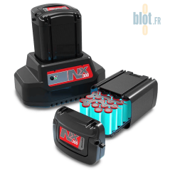 Batterie lithium NX300 sur chargeur rapide avec modules intégrés