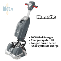 Autolaveuse Numatic 244NX vue de face avec batterie lithium NX300
